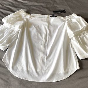 Off the shoulder puff sleeve blouse